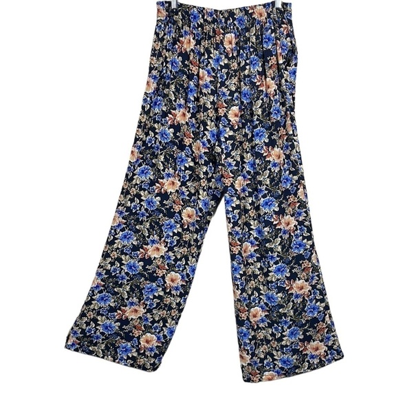 Live To Be Spoiled Pants Wide Leg Flare Floral Pull On Bohemian Casual Sz Large - Picture 2 of 10
